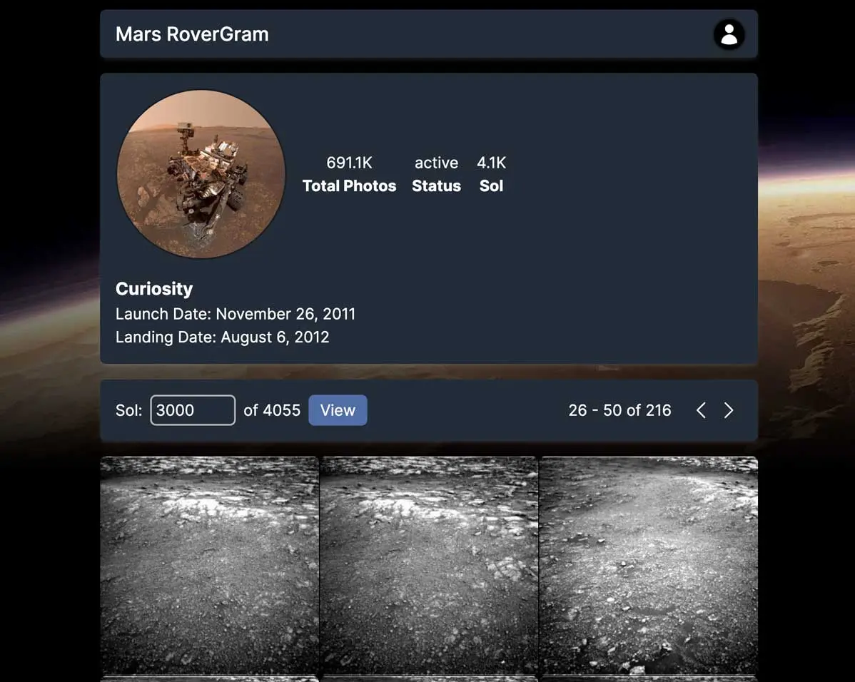 Mars RoverGram project preview